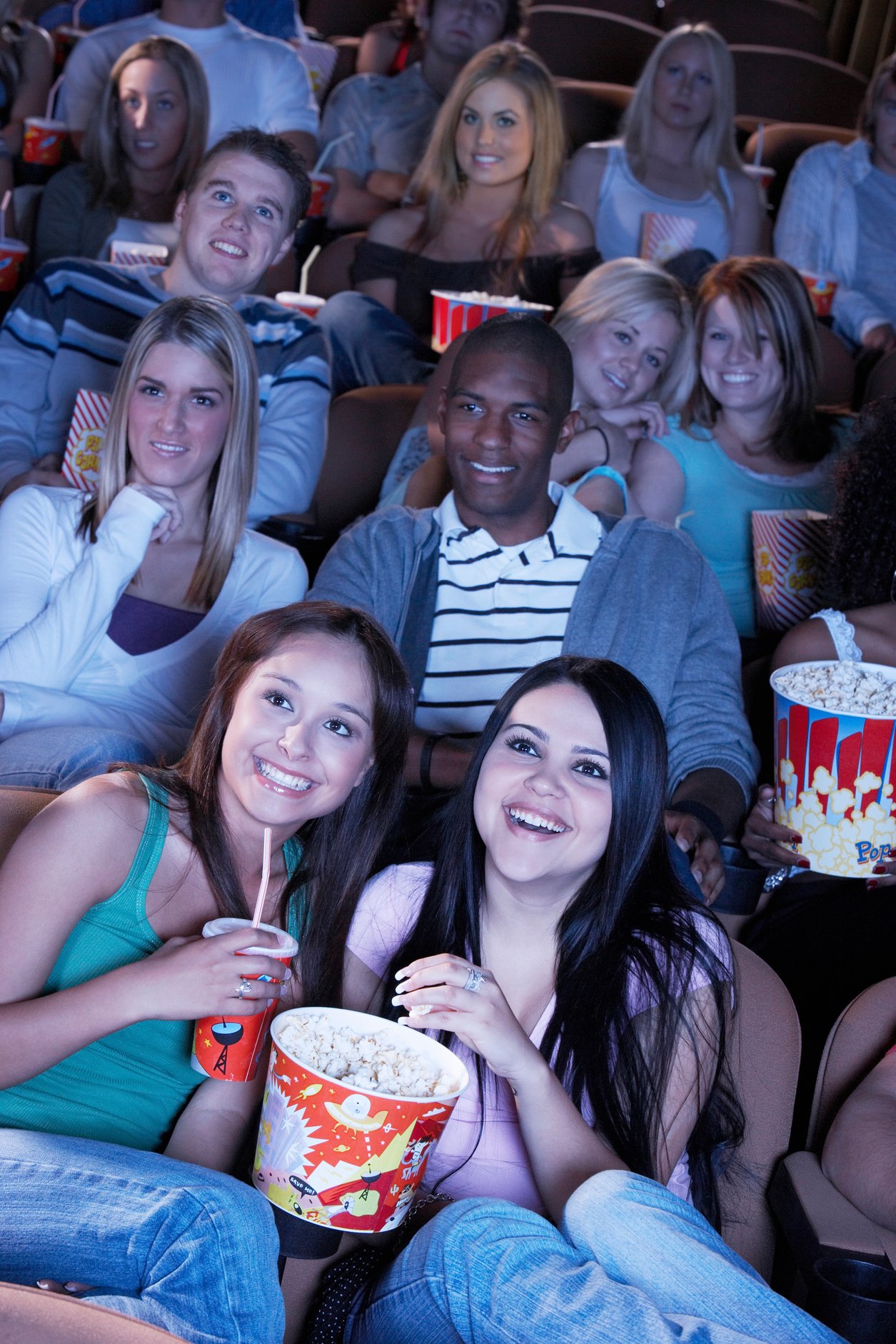 People Watching Film in Movie Theater